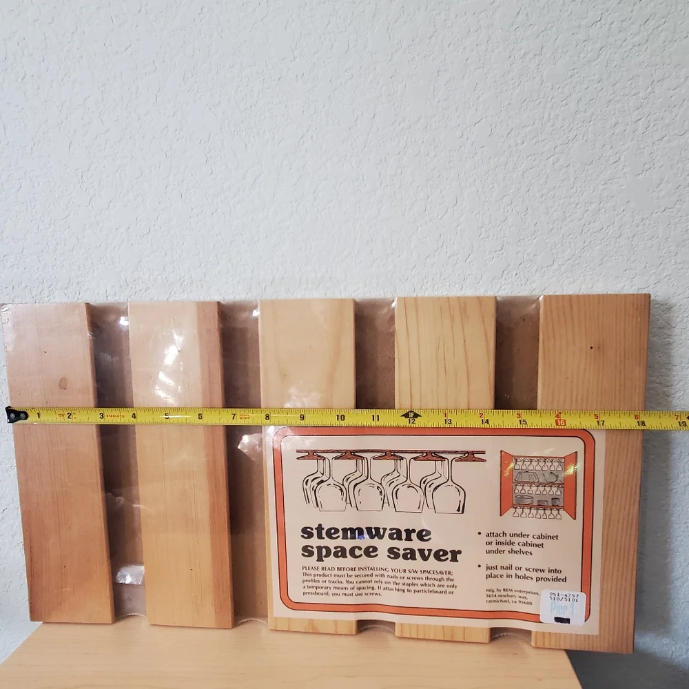Pier1 Wooden Stemware Space Saver Organization for Wine Glasses Cottagecore